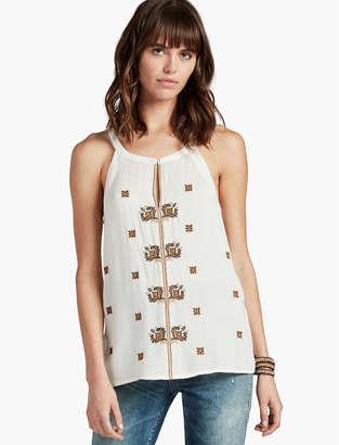 Lucky Brand Medallion Embroidered Angle Tank