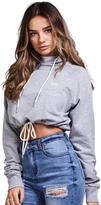 Thumbnail for your product : SikSilk Cropped Oversized Raglan Hoodie - Grey Marl