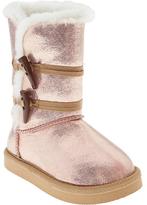 Thumbnail for your product : T&G Faux-Fur-Lined Metallic Boots for Baby