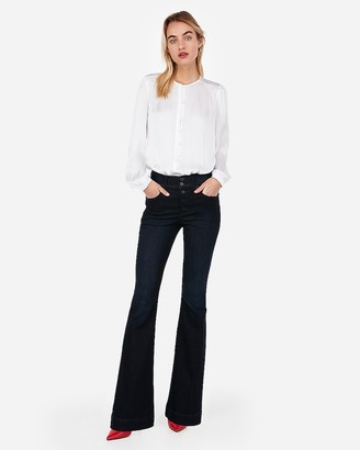 Express High Waisted Button Fly Bell Flare Jeans
