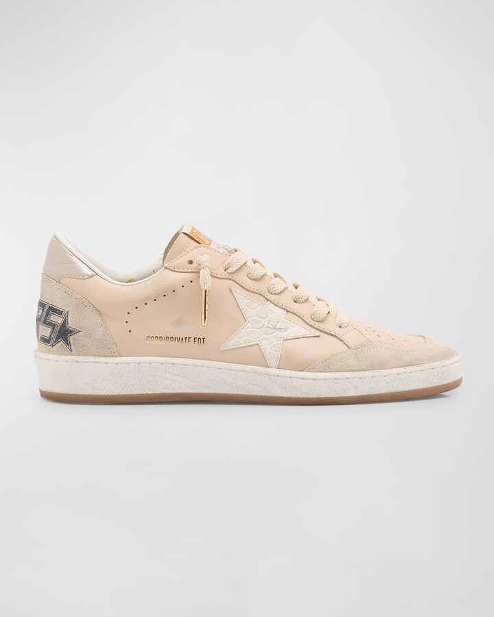 Golden Goose Ballstar Croco Leather Low-Top Sneakers
