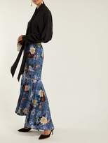 Thumbnail for your product : Erdem Tallulah Gertrude Print Silk Skirt - Womens - Blue Multi