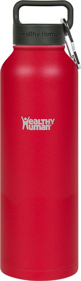 Healthy Human Stainless Steel Water Bottle | Double Walled Vacuum Insulated Water Thermos for Adults | Eco-Friendly Travel Bottles with Leak Proof Lid (Red Hot, 40 oz / 1183 ML)