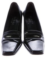 Thumbnail for your product : Gucci Leather Square-Toe Pumps
