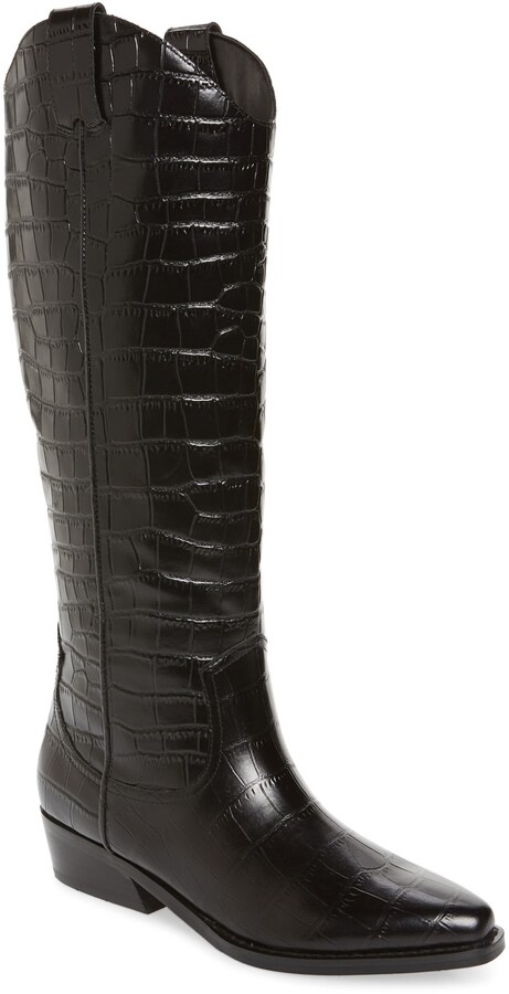 marc fisher ltd haze croc embossed leather western boot