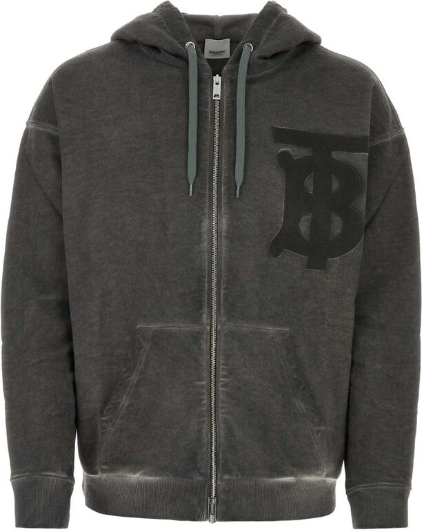 Burberry Flocked TB Zipped Hoodie ShopStyle