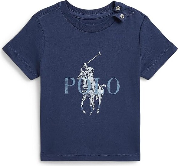 Polo Ralph Lauren Kids Big Pony Cotton Jersey T-Shirts (Infant) Boy's Clothing Light Navy : 6 Months