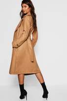 Thumbnail for your product : boohoo Horn Buckle Belted Wool Look Coat