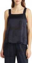 Thumbnail for your product : Eileen Fisher Brushstroke Print Silk & Organic Cotton Tank