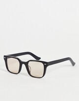 Thumbnail for your product : Spitfire Lovejoy unisex square sunglasses in black with tan lens