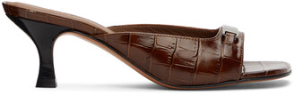 Abra SSENSE Exclusive Brown Inox Plate Heeled Sandals