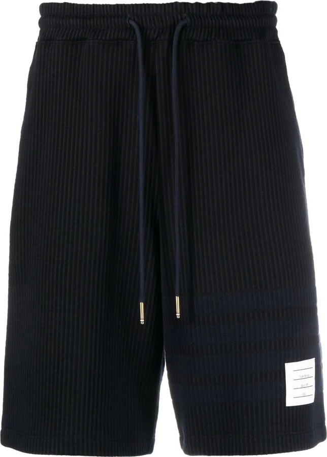 Thom Browne 4-Bar stripe seersucker track shorts