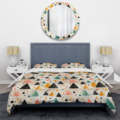 Design Art Black And Yellow Minimalism Trees Duvet Cover Set