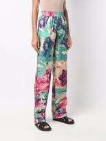 Thumbnail for your product : RED Valentino Forest-Print Silk Trousers