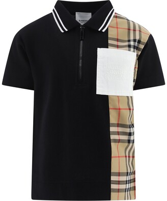 Burberry Children Vintage Check Panelled Polo Shirt