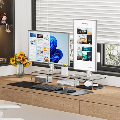 hongzhi Acrylic Monitor Stand Riser,Dual Monitor Stand With Adjustable ...