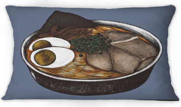 Brown Ramen Japanese Dish -1 Casual Printed Throw Pillow