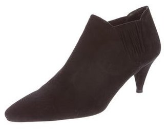 Prada Suede Pointed-Toe Ankle Boots