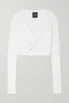 Thumbnail for your product : Le Ore Rimini Cropped Twisted Recycled Ribbed-knit Top - White