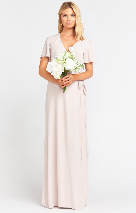 half shoulder long frock