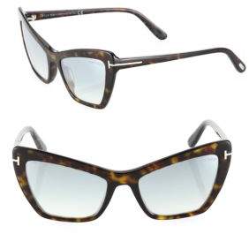 Tom Ford Eyewear Valesca 55MM Mirrored Cat Eye Sunglasses