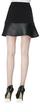 Thumbnail for your product : L'Agence Ponte & Leather-Peplum Miniskirt