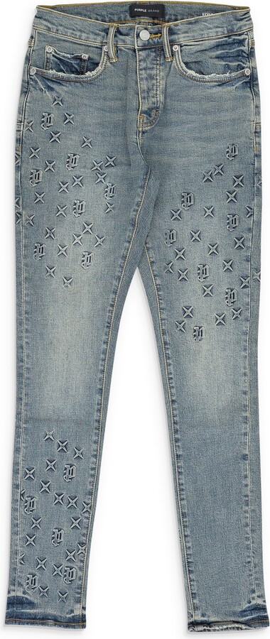 Purple Brand Blue Embossed P001 Denim