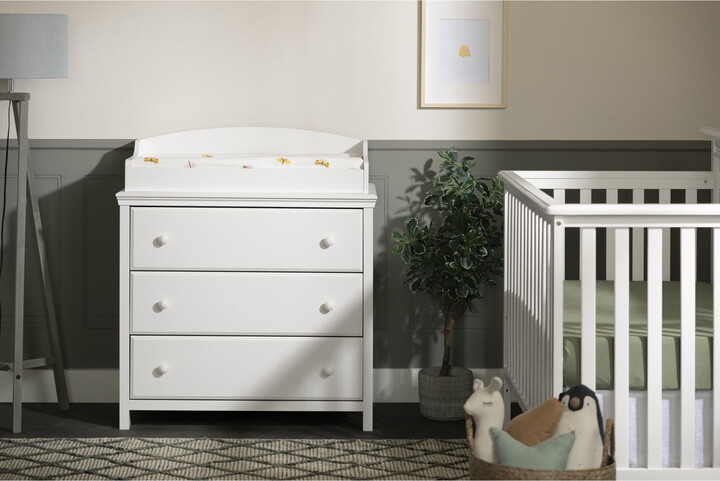 South Shore Furniture South Shore Cotton Candy, Coastal Changing table, Narrow White