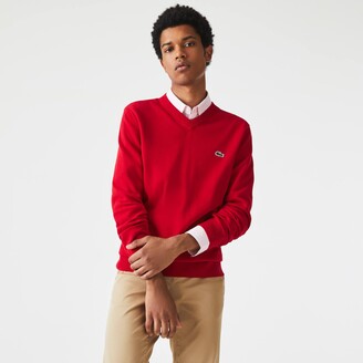 Lacoste Men's V-Neck Organic Cotton Sweater