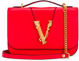 Thumbnail for your product : Versace Leather Tribute Crossbody Bag in Red & Gold | FWRD