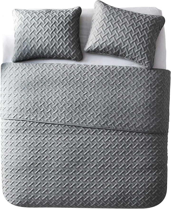 VCNY Home Nina Embossed Basketweave Quilt Set - Twin