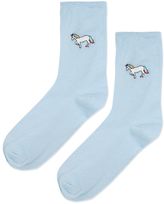 Thumbnail for your product : Blue glitter unicorn socks