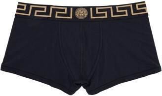 Versace Underwear Two-Pack Navy Greca Border Boxer Briefs