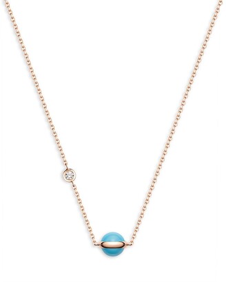 Piaget Possession 18K Rose Gold, Turquoise & Diamond Pendant Necklace