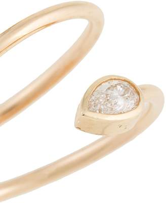 Chicco Zoë 14kt yellow gold two pear diamonds wrap ring