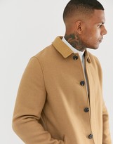 Thumbnail for your product : ASOS DESIGN wool mix overcoat in camel