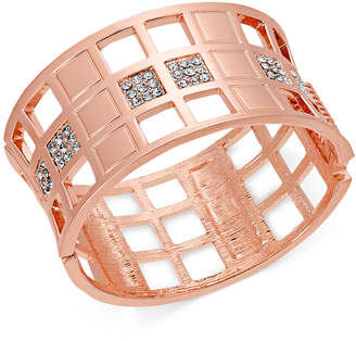 INC International Concepts Gold-Tone Crystal Checkered Bangle Bracelet, Created for Macy's