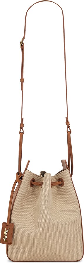 Saint Laurent Small Bucket Bag in Taupe