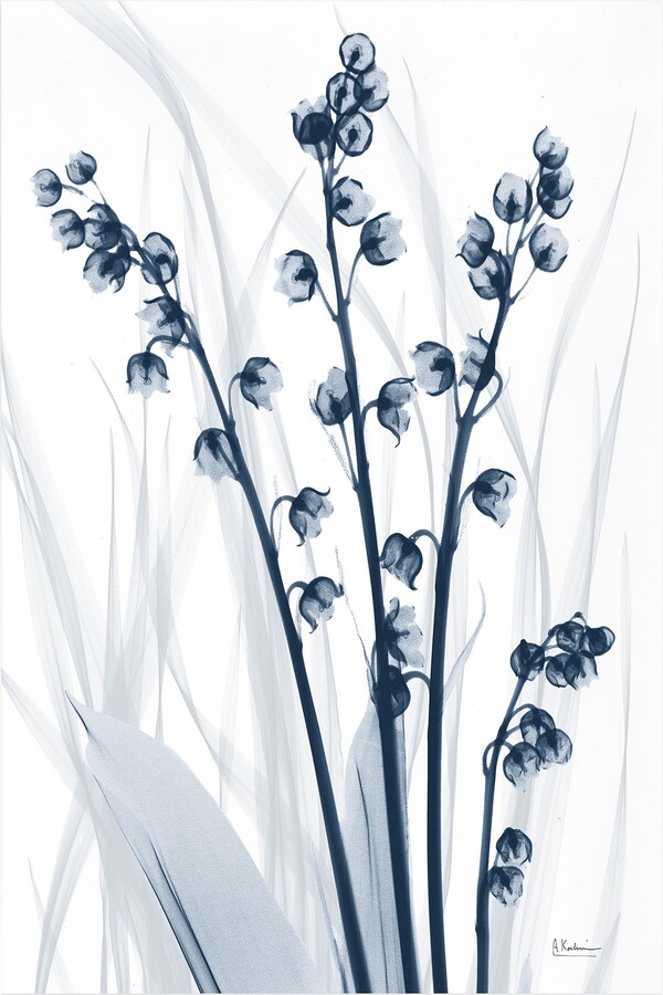 Radiant Blues 1 48" High Tempered Glass Graphic Wall Art