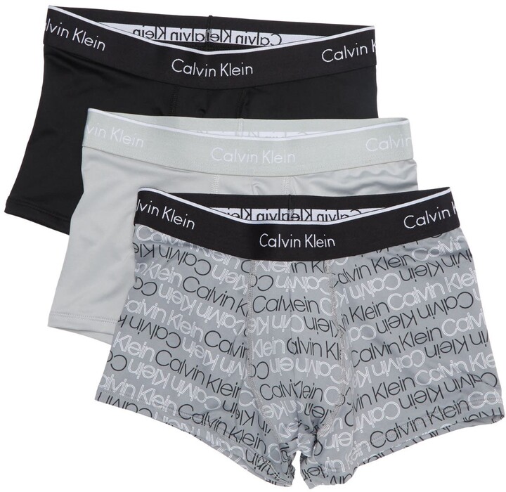 Calvin Klein Low Rise Trunks - Pack of 3, Size Small Us in Black/logo Print  Wolf Grey at Nordstrom Rack - ShopStyle Boxers