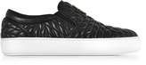 Thumbnail for your product : Roberto Cavalli Black Nappa Star Quilted Leather Slip On Sneakers