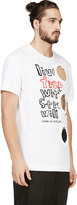 Thumbnail for your product : Comme des Garcons Homme Plus White Cut-Out "Live Free" T-Shirt