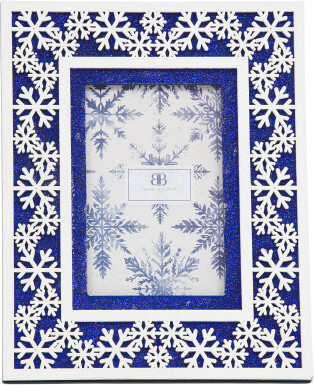 TJMAXX 4X6 Glitter Snowflakes Table Top Picture Frame