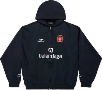balenciaga soccerhoodie 並行輸入品 Balenciaga Paris Soccer zip-up hoodie - ShopStyle
