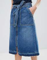 Thumbnail for your product : Pepe Jeans Lulu Belted Denim Skirt