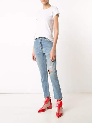 RE/DONE high-rise cropped 'Non-Destruction' jeans
