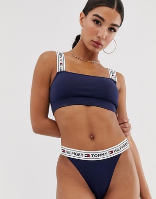 Tommy Hilfiger Authentic bralette in navy - ShopStyle Bras