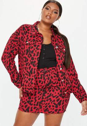 red leopard denim jacket