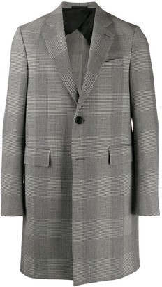 Versace single-breasted plaid midi coat
