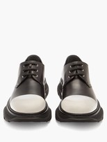 Thumbnail for your product : Alexander McQueen Tread Metal Toe-cap Leather Derby Shoes - Black Silver
